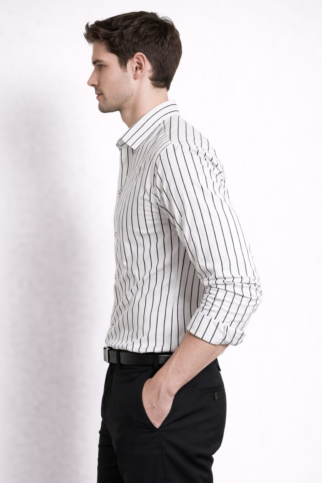 Classic Black & White Striped Men’s Shirt – Timeless Style + Everyday Comfort