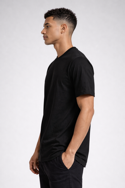 Men Solid Bio Washed Premium Cotton Lightweight & Breathable Regular Fit T-Shirt
