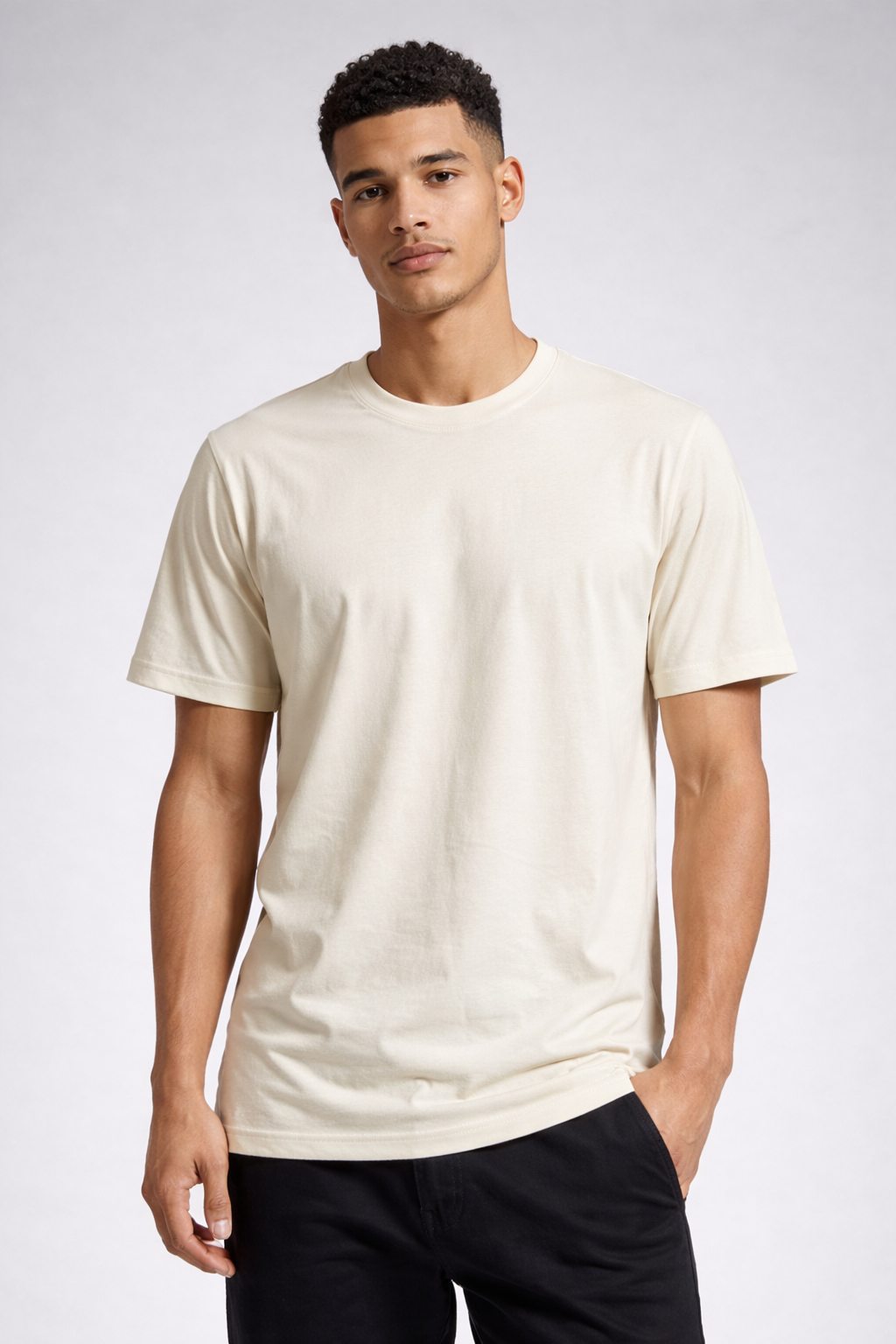 Men Solid Bio Washed Premium Cotton Lightweight & Breathable Regular Fit T-Shirt