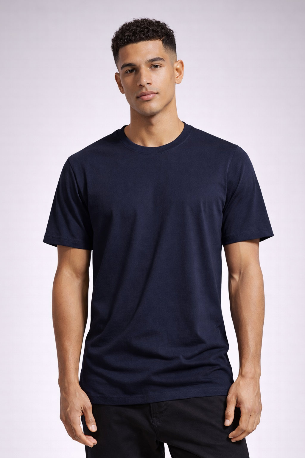Men Solid Bio Washed Premium Cotton Lightweight & Breathable Regular Fit T-Shirt