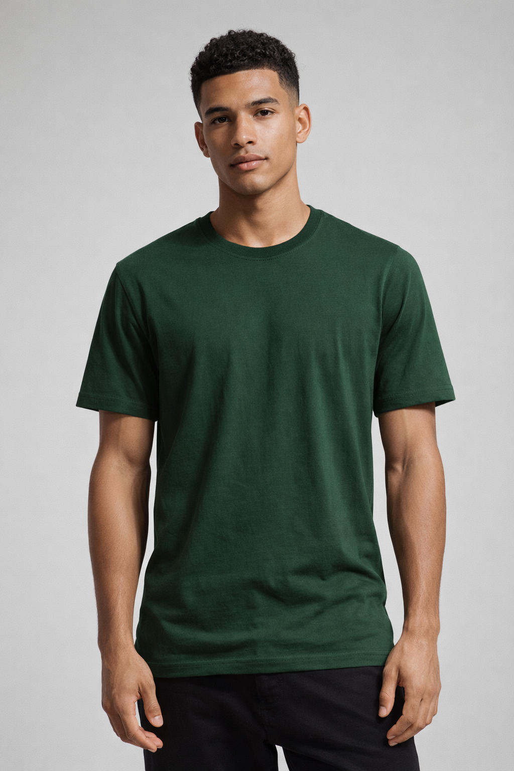 Men Solid Bio Washed Premium Cotton Lightweight & Breathable Regular Fit T-Shirt