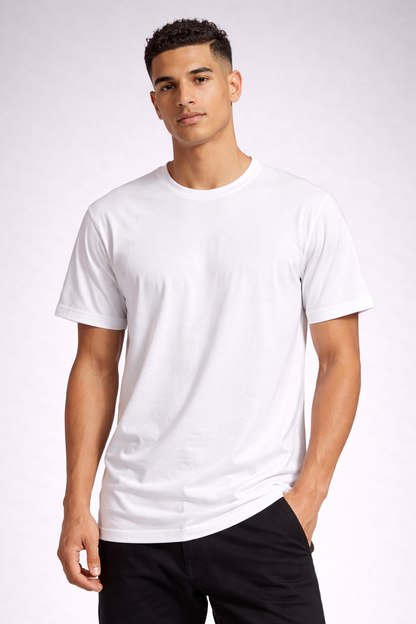Men Solid Bio Washed Premium Cotton Lightweight & Breathable Regular Fit T-Shirt